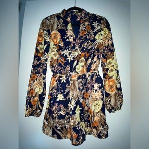 Urban outfitters blue multi colored romper